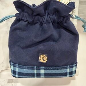 NWT Spartina 449 Keepsake Drawstring Clara Bluestone Plaid Pouch for Jewelry New